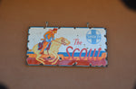 Vintage Porcelain Santa Fe Scout Railroad Sign